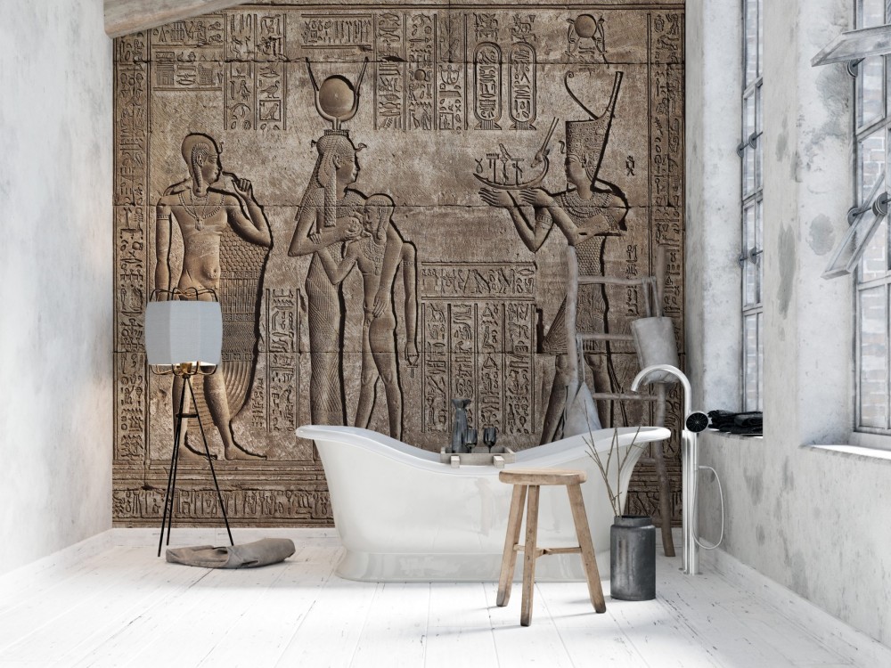 Antik Mısır Hiyeroglif ve Rölyef Sanatı Duvar Kağıdı