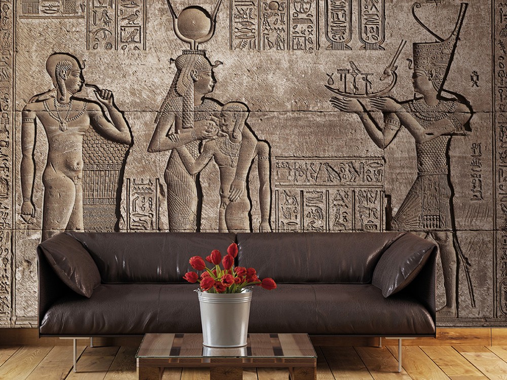 Antik Mısır Hiyeroglif ve Rölyef Sanatı Duvar Kağıdı