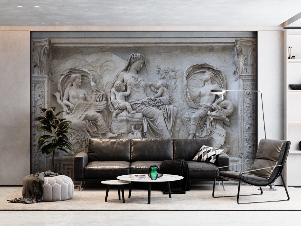 3D Eski Antik Heykel Roma Tapınağı