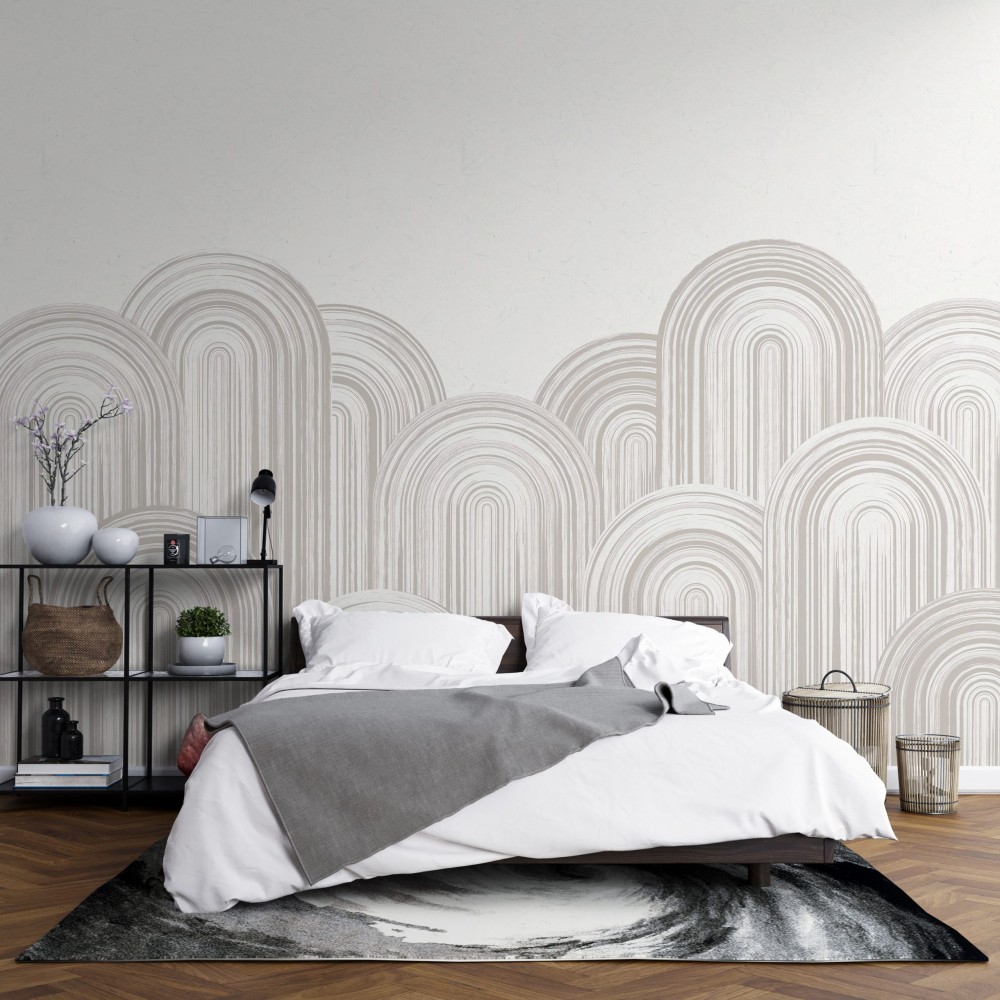 Minimalist Vizon Çizgili Kemer Desenli Duvar Kağıdı