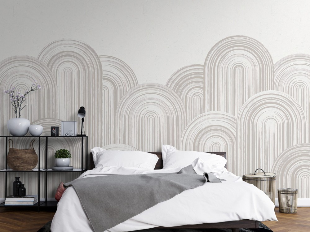 Minimalist Vizon Çizgili Kemer Desenli Duvar Kağıdı