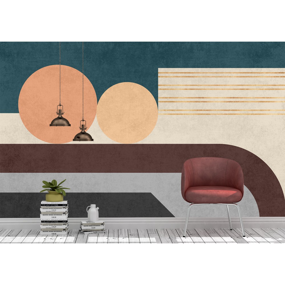 Kemerli ve Geometrik Soyut Duvar Kağıdı