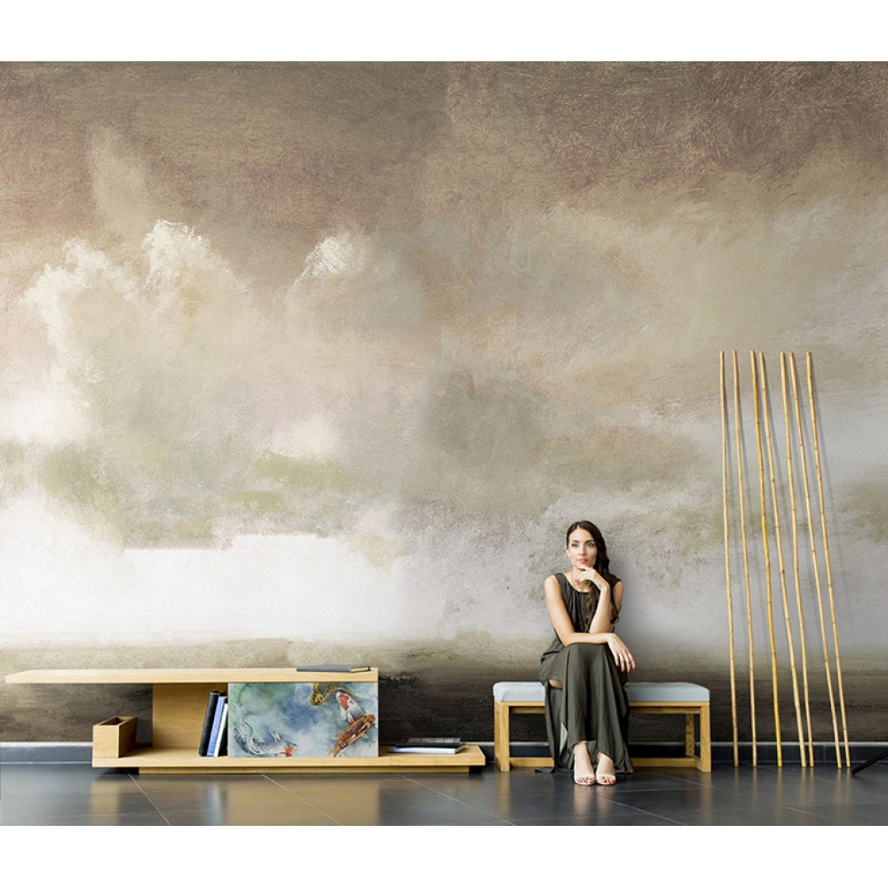 Sanatsal Soyut Bulut ve Gökyüzü Desenli Duvar Kağıdı