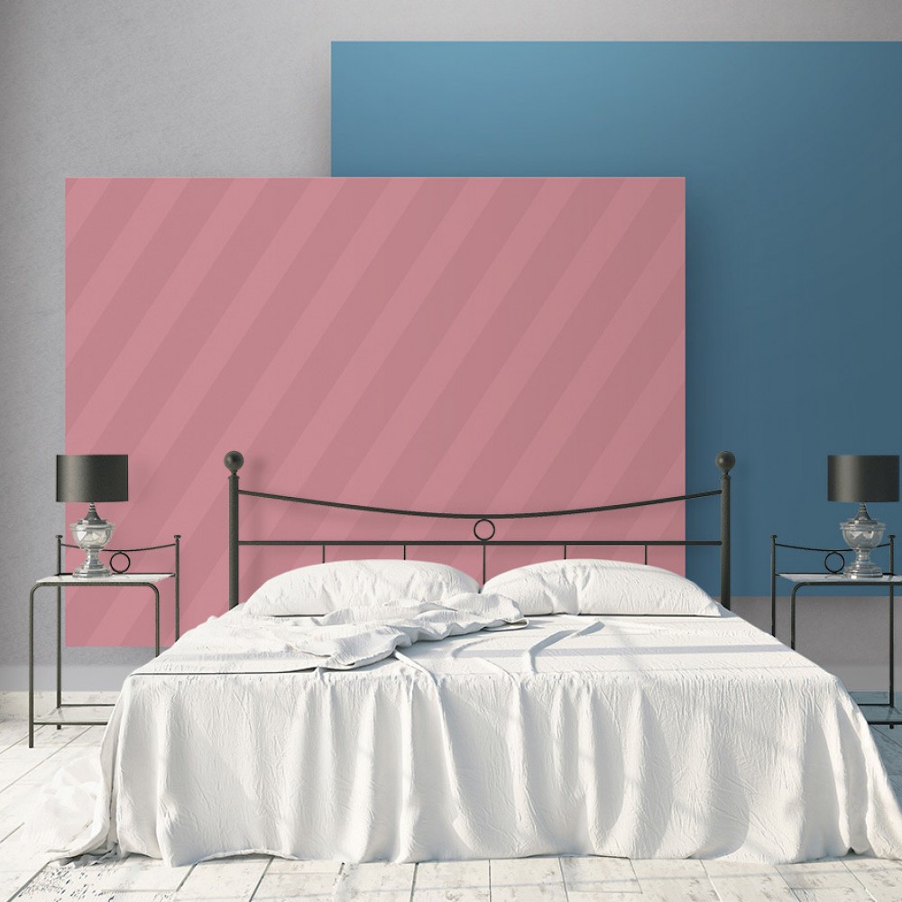 Modern Geometrik Bloklar ve İllüzyon Etkili Pastel Pembe-Mavi Duvar Kağıdı