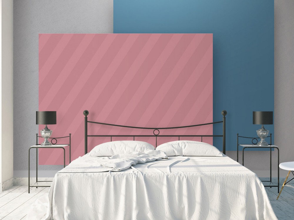 Modern Geometrik Bloklar ve İllüzyon Etkili Pastel Pembe-Mavi Duvar Kağıdı