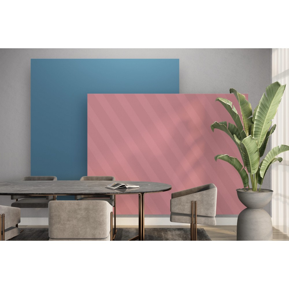 Modern Geometrik Bloklar ve İllüzyon Etkili Pastel Pembe-Mavi Duvar Kağıdı