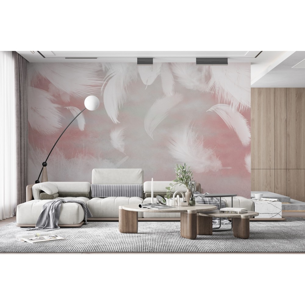 Soft Geçişli Modern Kuş Tüyü Temalı Duvar Kağıdı