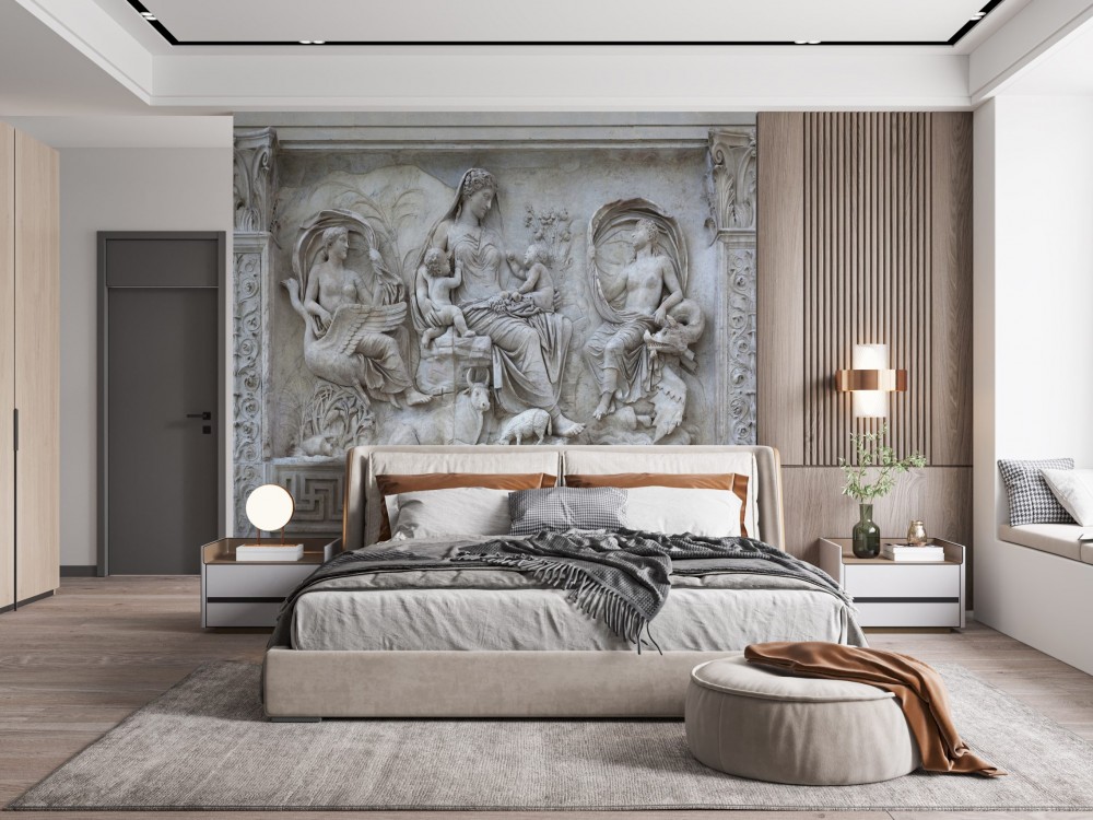 3D Eski Antik Heykel Roma Tapınağı