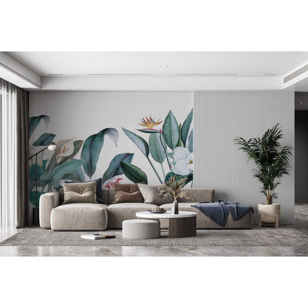 Modern Tropikal Yapraklar Duvar Kağıdı