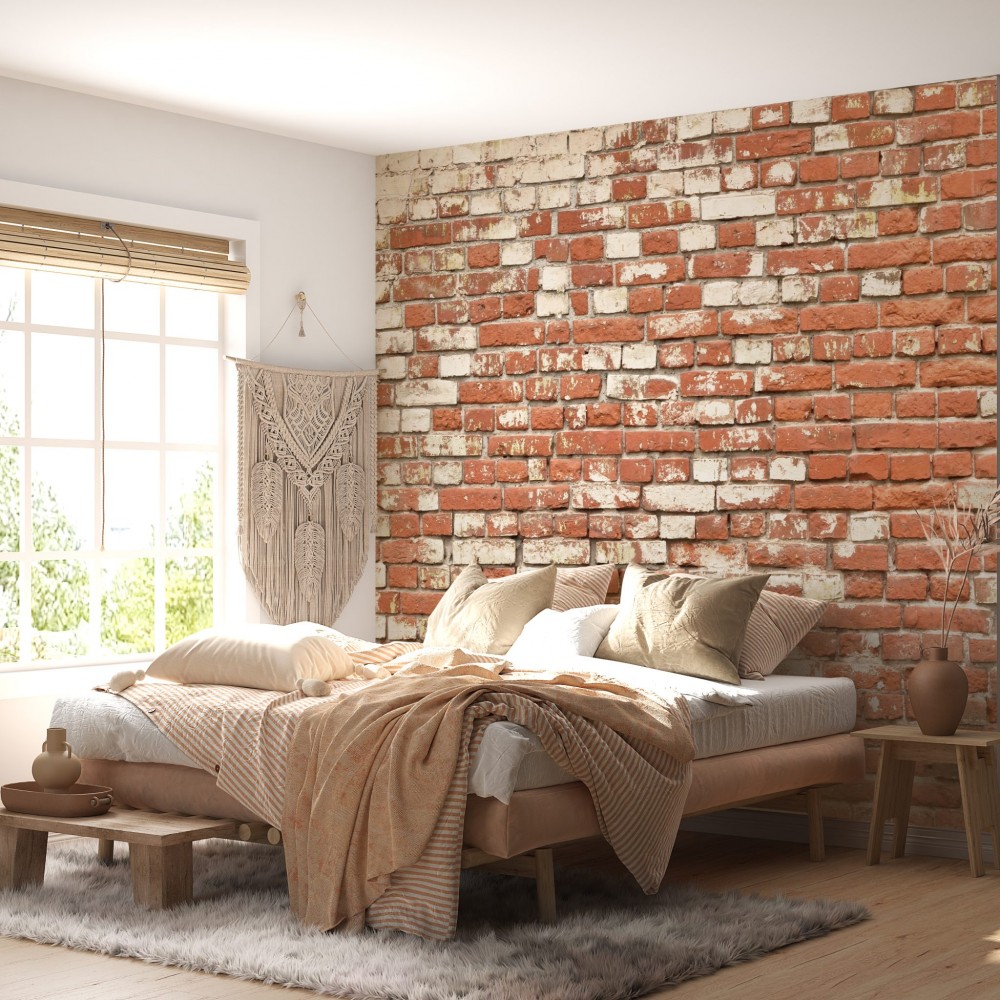 Heritage Brick Stili: Doğal Taş Dokulu ve Vintage Tuğla Desenli Duvar Kağıdı