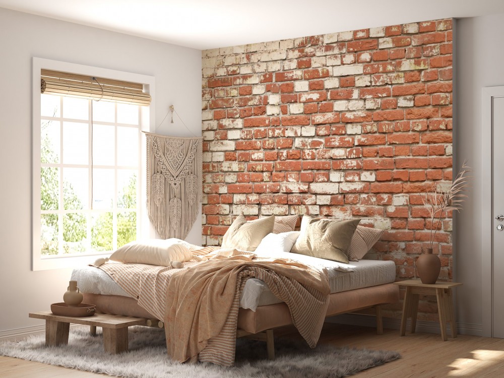 Heritage Brick Stili: Doğal Taş Dokulu ve Vintage Tuğla Desenli Duvar Kağıdı