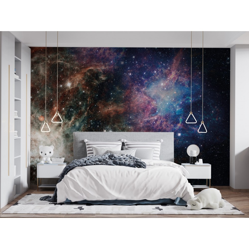 Derin Uzay Nebula ve Yıldız Kümesi Temalı 3D Duvar Kağıdı