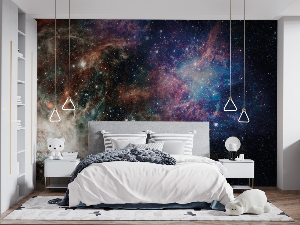 Derin Uzay Nebula ve Yıldız Kümesi Temalı 3D Duvar Kağıdı