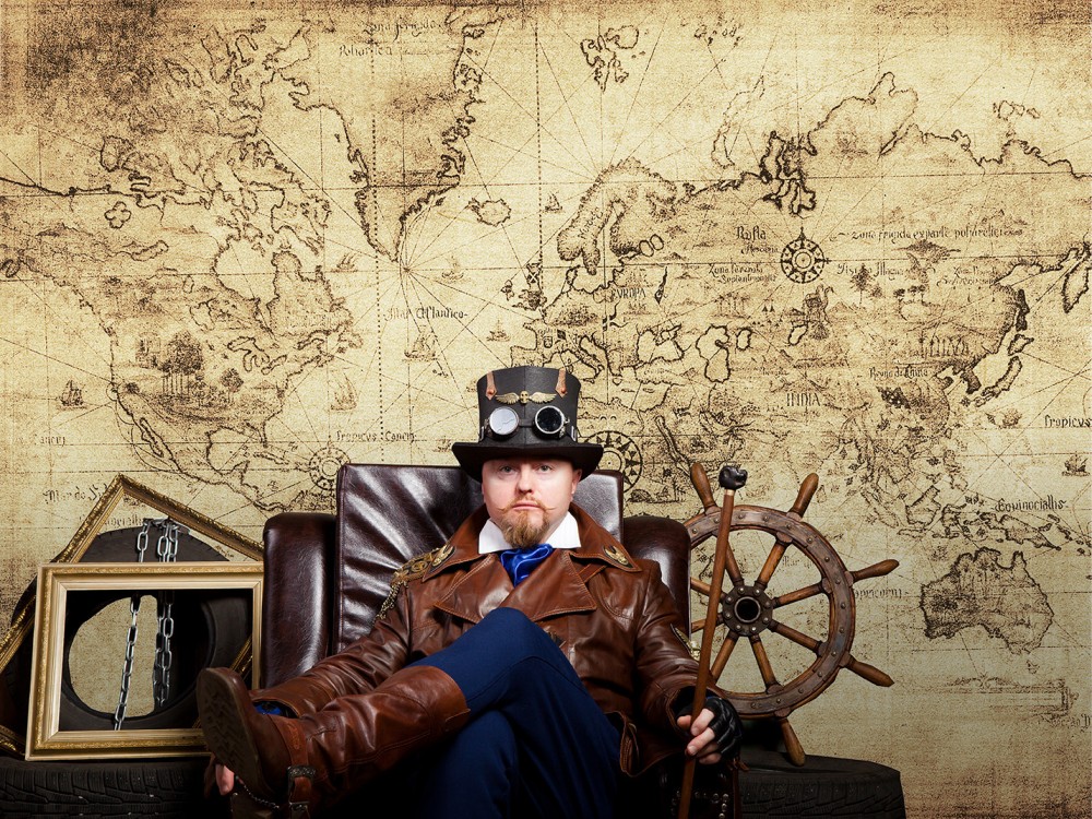 Eskitme Parşömen Görünümlü Antik Dünya Haritası Duvar Kağıdı