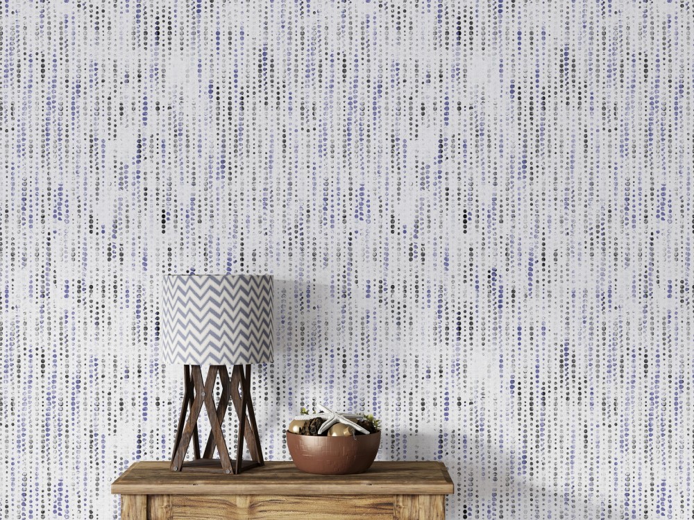 Pastel Mavi-Lila Tonlu Dikey Nokta Desenli Çocuk ve Genç Odası Duvar Kağıdı