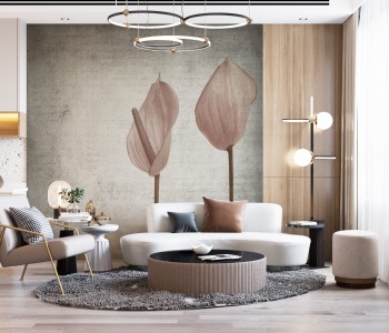 Modern Minimalist Antoryum Çiçekleri Tasarım Duvar Kağıdı