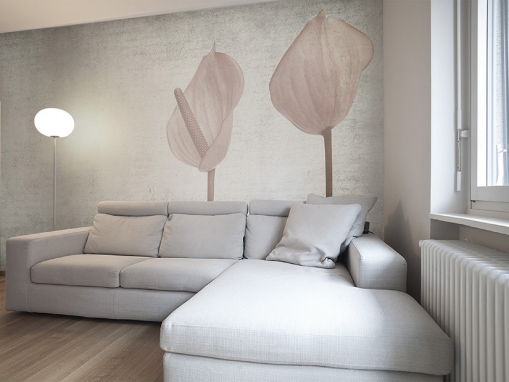 Modern Minimalist Antoryum Çiçekleri Tasarım Duvar Kağıdı