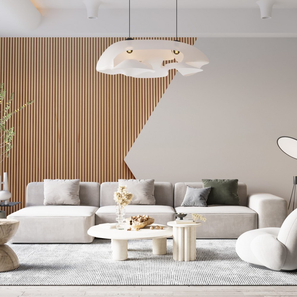 Ahşap Çıta Görünümlü ve Geometrik Bölmeli Modern Duvar Kağıdı