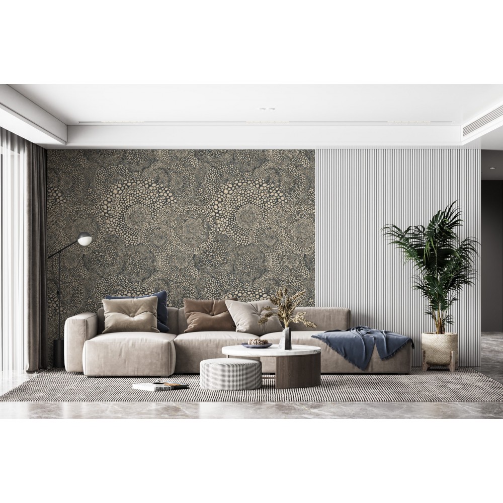 Modern Etnik Nokta Desenli ve Soyut Girdap Figürlü Duvar Kağıdı