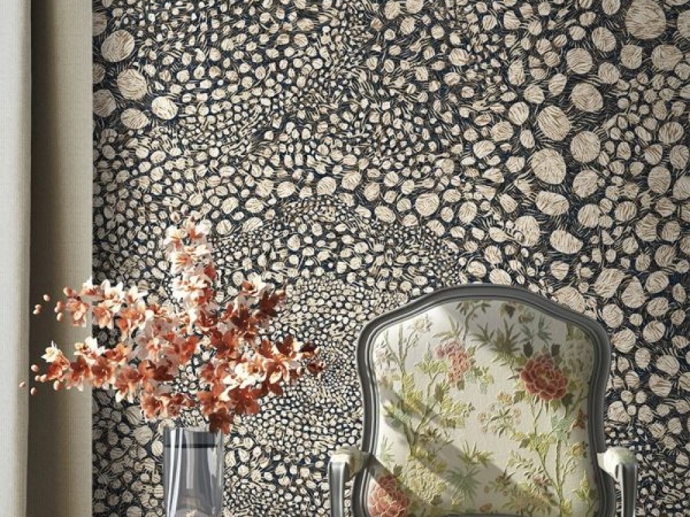 Modern Etnik Nokta Desenli ve Soyut Girdap Figürlü Duvar Kağıdı