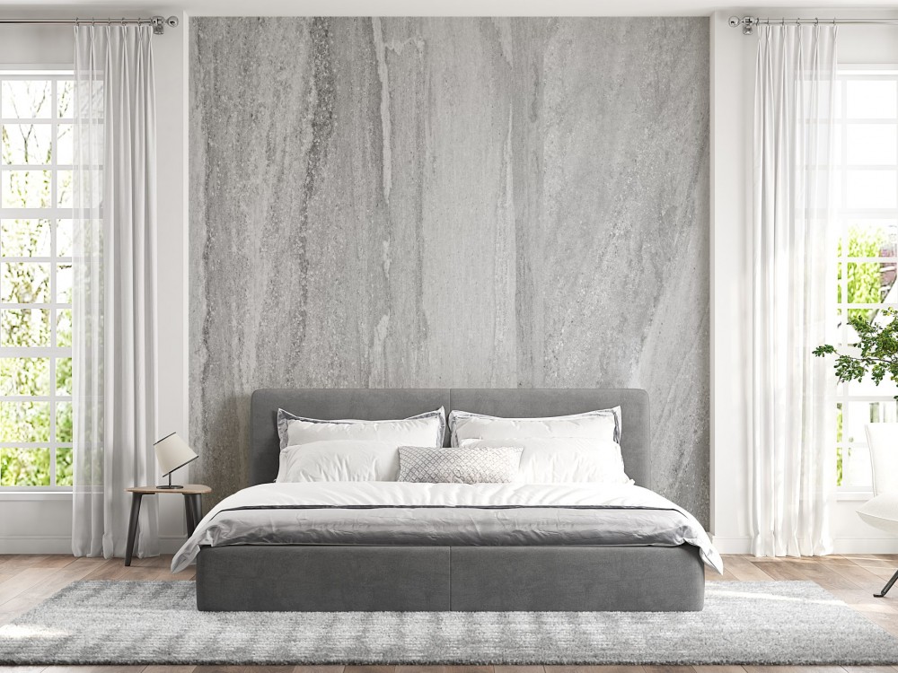 Doğal Gri Mermer ve Ham Taş Dokulu Modern Duvar Kağıdı